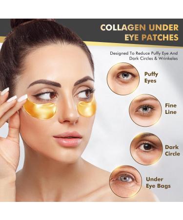 Under Eye Gel Patches 20 Pairs - Golden Eye Mask with Amino Acid & Collagen Cooling Eye Care for Wrinkles Puffy Eyes & Dark Circles Skincare Treatment for Men & Women USA Tested - Buy Online on GoSupps.com