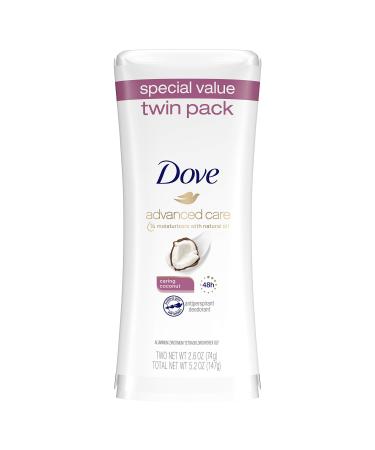 Dove Advanced Care Antiperspirant Deodorant Stick for Women, Caring Coconut, for 48 Hour Protection And Soft And Comfortable Underarms,2.6 Ounce (Pack of 2) Coconut 2.6 Ounce (Pack of 2)