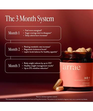 Arrae MB-1 Natural Dietary Supplement Control Appetite Increase Energy Support Healthy Metabolism 60 Capsules - Buy Online on GoSupps.com