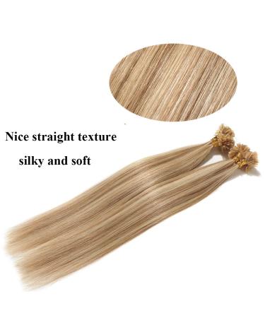 SEGO SONNGING 100% Remy Human Hair Extensions - 0.5g Strands U-Tip Glue 100 Strands #12P613 White Brown/Light Blond 40cm (50g) - International Shipping Available - Buy Online on GoSupps.com