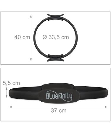 Buy Bluefinity Pilates Ring - Double Handle Padded Resistance Yoga Ring 37 cm Black | Ideal for Home Workouts & Exercises - Buy Online on GoSupps.com
