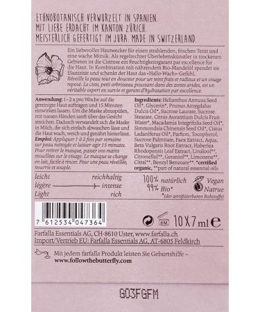Farfalla Cistrosis Anti-Tired Mask - 10x7 ml | Instant Refreshment Moisture & Elasticity | 100% Natural Cosmetics for Radiant Complexion - Buy Online on GoSupps.com