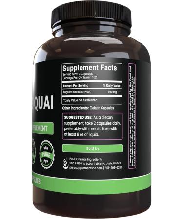 PURE ORIGINAL INGREDIENTS Dong Quai (365 Capsules) No Magnesium Or Rice Fillers Always Pure Lab Verified 365 Count (Pack of 1) - Buy Online on GoSupps.com