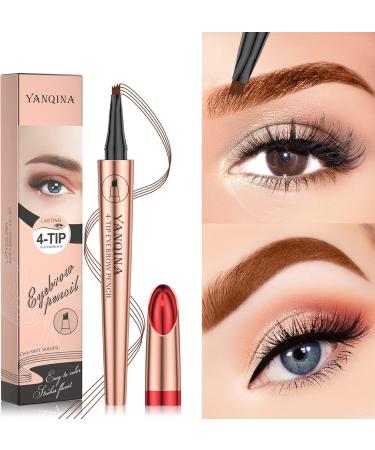  Anifer Anifer Light Brown Microblading Liquid Eyebrow Pencil - Waterproof Long Lasting Natural Four Teeth Tip.(Light Brown/Light - Buy Online on GoSupps.com