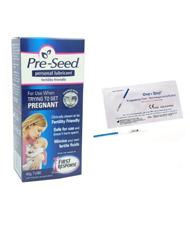 Pre-Seed Multi Use Fertility Friendly Intimate Moisturiser + 5 Ultra Early 10 mIU Pregnancy Tests