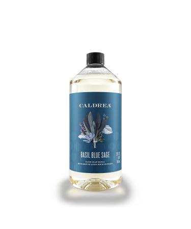 Caldrea Hand Soap Refill, Aloe Vera Gel, Olive Oil And Essential Oils To Cleanse And Condition, Basil Blue Sage Scent, 32 Oz Liquid hand soap refill