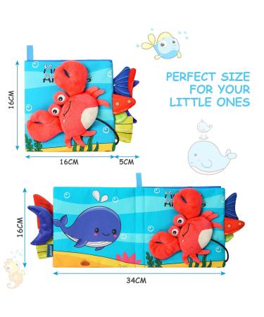 Vicloon Fabric Baby Book - Ocean Animals Baby Cloth Book for Early Development | Perfect Learning Toy & Gift for Crawling Babies - Buy Online on GoSupps.com