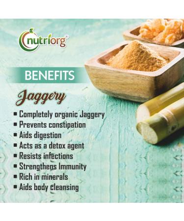 Nutriorg Organic Jaggery Powder 24.69 Oz (700 G) - Raw & Unrefined | Gluten Free, Vegan, Non GMO - Buy Online on GoSupps.com