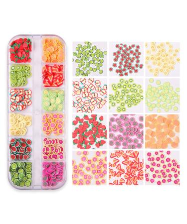 YKKJ Obst disc 3d nail art sticker 12 types mini fruit polymer slices of fruit nail art.