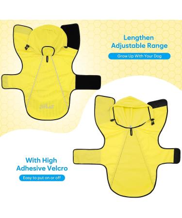 BiPawTi Waterproof Hooded Dog Raincoat - Reflective Safety Jacket for Small, Medium, Large Dogs - Yellow, Medium - Buy Online on GoSupps.com