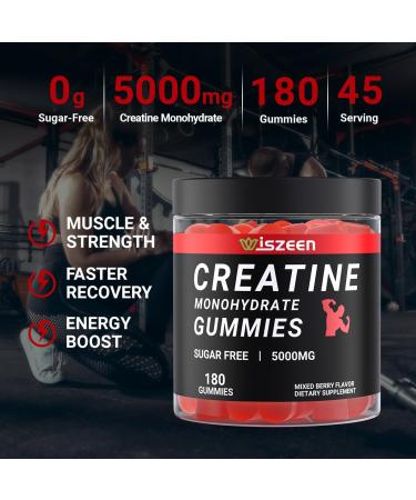 Creatine Monohydrate Gummies - 45 Servings | 5g Strength & Endurance Support | Muscle Builder for Men & Women with L-Taurine & Alpha GPC - Buy Online on GoSupps.com