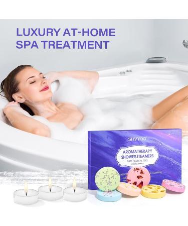 6-Piece Essential Oil Shower Steamers & Tea Candle Bath Bombs Set for Women | Pure Essential Oils | Home Spa Gift | Mother's Day Idea - Buy Online on GoSupps.com