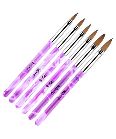 Avodova 6-part nail brush set nail brush nail art brush for UV gel and acrylic brush for nail art nail art brushes decoration for nails gel nail paiting brush violet - Buy Online on GoSupps.com