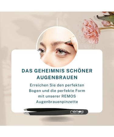 REMOS Professional Tweezers with Extra Fine Tips for Precision Eyebrow Plucking - Black | International Shipping Available - Buy Online on GoSupps.com