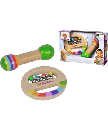 Eichhorn 2-Piece Music Set - Colorful Wooden Instruments with Bells & Stick Ideal for Kids 1 Year & Up - International Shipping Available - Buy Online on GoSupps.com