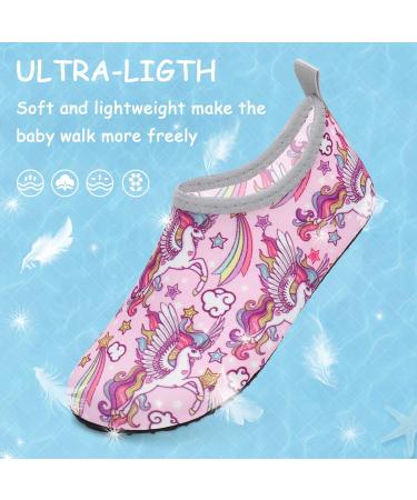 ANLUKE Kids Water Shoes - Fast Dry Aqua Socks for Toddler 6-7, Beach Swim Shoes for Boys and Girls - Bapurplepink Unicorn - Buy Online on GoSupps.com