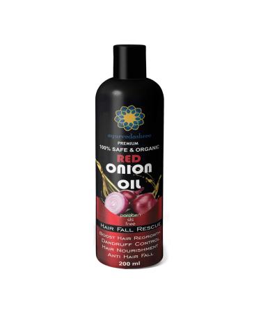 AYURVEDASHREE Red Onion Hair Oil For Hair Oil with Black Seed Onion Oil  Pure Argan Oil  Sandalwood Oil  Rose Oil - Organic- Hair Treatment Oil- 200 Ml 6.7 fl oz