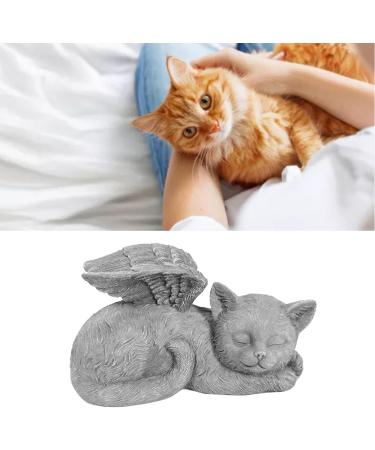 Qcwwy Pet Memorial Statue | Angel Cat Grave Marker | Resin Sleeping Pet Angel Sculpture | Tribute Ornament for Pet Memorials - Buy Online on GoSupps.com