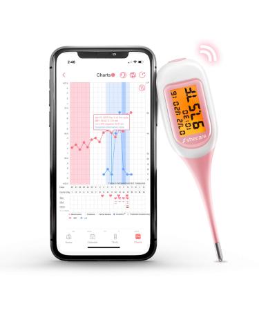 Shecare Smart Basal Thermometer for Ovulation Tracking, Digital Oral Body Temperature Thermometer for Fertility with Backlit, BBT Thermometer with Shecare App(iOS&Android) for Natural Family Planning