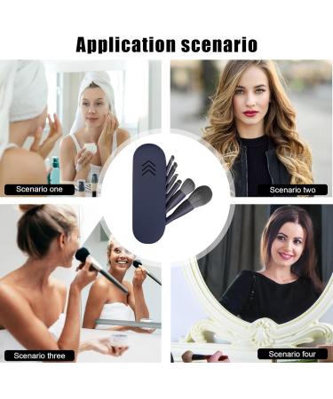 Fruusv Makeup Brushes for Eye - Face Eye Eyeshadow Brush Set - Portable Face Make up Brushes with Silicone Storage Bag for Women blue - Buy Online on GoSupps.com