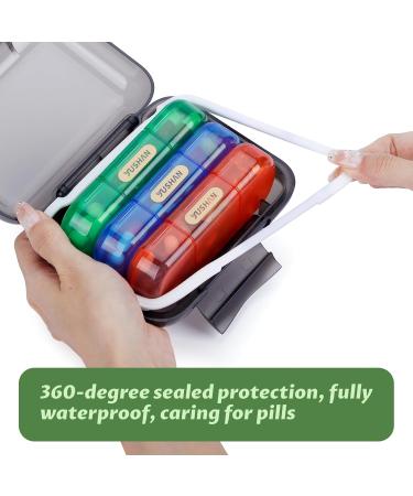 YUSHAN Travel Pill Organizer - Weekly 3 Times a Day | BPA-Free Cute Design for Vitamins & Supplements - Rainbow Petite Black - Buy Online on GoSupps.com