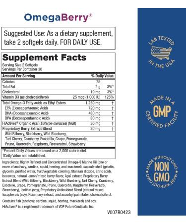 Purity Products Women s Perfect Multi + OmegaBerry Fish Oil Women's Multi (Supports Urinary Tract Health Immune Bone Hair Skin Nails + More) - OmegaBerry (1250mg Omega-3 Vitamin D3 + More) - Buy Online on GoSupps.com