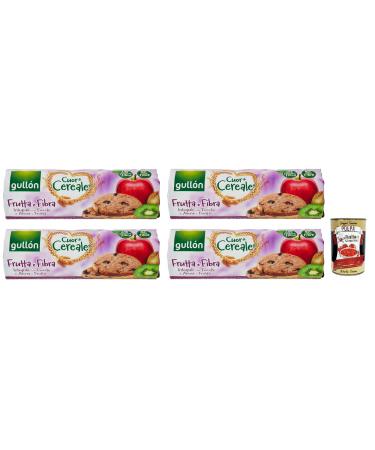 Italian Gourmet E.R. Gull n Cuor di Cereale Frutta Set of 4 Whole Grain Cookies with Fruit and Oatmeal 300 g Set + Italian Gourmet Tomato Pulp Box 400 g