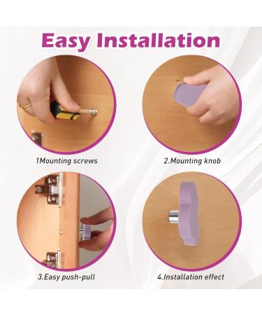 Euioovm Cute Purple Gray Cloud Drawer Buttons for Kids - 6 Pack Cartoon Cabinet Pulls with Screws - Buy Online on GoSupps.com