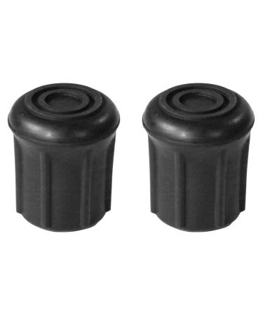 PCP Replacement Cane Tips, 3/4 inch / 1.9 cm diameter (Gray, Two Tips), Black, 3/4-Inch diameter Black 3/4-Inch diameter