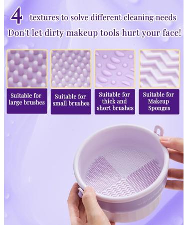 Buy 3-in-1 Silicone Makeup Brush Cleaner Mat - Drying Holder & Organizer for Brushes & Sponges (Purple) | Fast International Shipping - Buy Online on GoSupps.com
