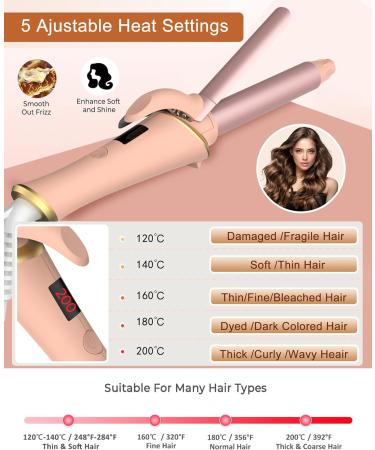 Ukliss Mini Curling Iron Wand for Short Hair - Travel Friendly Dual Voltage 0.75 Inch Ceramic Curler with 5 Heat Settings & Auto-Off - Perfect Pink Portable Hair Styling Tool - Buy Online on GoSupps.com