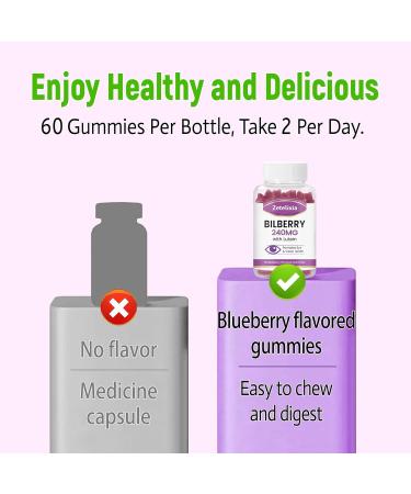 2 Pack Lutein Gummmies Eye Health Supplement for Adults Lutein & Zeaxanthin Supplements Eye Vitamins Gummies Bilberry with Lutein for Promoting Eye & Vision - 120 Gummies 60 Count (Pack of 2) - Buy Online on GoSupps.com