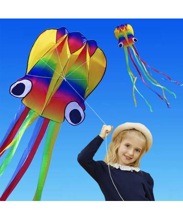 Great Octopus Dragon Flight - Large Rainbow Easy Flyer for Outdoor Games & Activities | Vibrant Colorful Flying Dragons - Buy Online on GoSupps.com