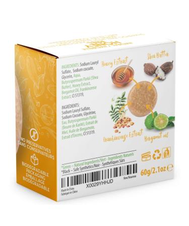 BAMBOEARTH Organic Honey Solid Shampoo Bar & Conditioner - All Natural Plant Based Hair Soap for Zero Waste, Biodegradable Packaging - Buy Online on GoSupps.com