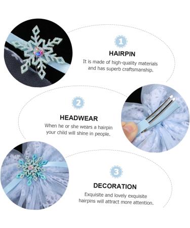 minkissy 1pc Snowflake Mesh Hair Clip Snowflake Gauze Hairpin Fairy Hair Accessory Chic Hair Accessories Stage Hairpin Hair Clips Hair Pin Girls Hair Clip Performance Hair Clip Props Child 13x21cm Blue - Buy Online on GoSupps.com