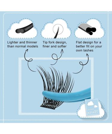 KevKev Flat Style Cluster Lashes 144 Pcs - C-8-16mix Caramel Individual Wispy Eyelash Extensions - Buy Online on GoSupps.com