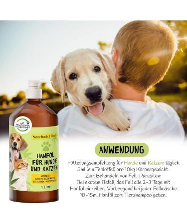 Liter Hemp Oil for Animals - Premium Hemp Oil for Dogs & Cats BARF Oil for Dogs Natural Fish Oil Supplement - Buy Online on GoSupps.com