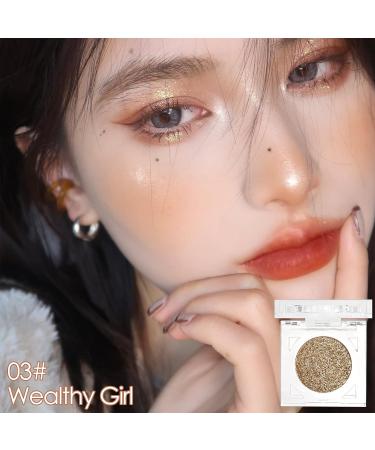 Erinde Shimmer Glitter Eyeshadow Palette - Korean Eye Makeup - Metallic Pigmented Color - Sparkle Silver Champagne Gold - Ultra-Blendable - 03 - Buy Online on GoSupps.com