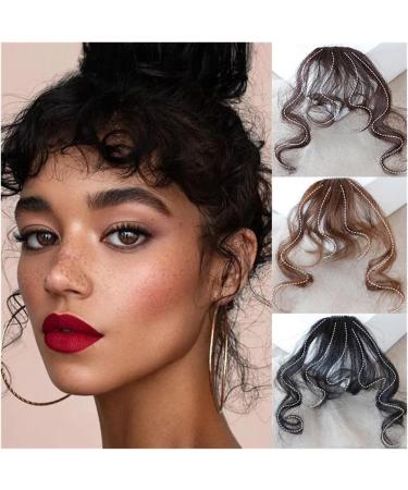 Bangs Hair Clip Curly Straight Hair Bangs Clip Natural Style Black Dark Brown Light Brown Synthetic Heat-Resistant Fiber Suitable for Women Bangs Clip in Hair(Color:1B/30HL) - Buy Online on GoSupps.com