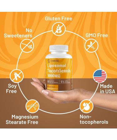 Liposomal Vitamin E Tocotrienols 1000mg - High Potency Tocotrienol Supplements 95% Delta & 5% Gamma Tocotrienols Capsules 60 Count (Pack of 1) - Buy Online on GoSupps.com
