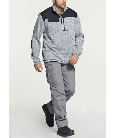 CQR Men's Thermal Fleece Half Zip Pullover - Heather Grey Large - Buy Online on GoSupps.com