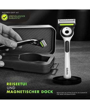 Gillette Labs Wet Razor for Men with Cleaning Element & Travel Case - Premium Magnetic Dock & 3 Blades | Perfect Gift for Men - Buy Online on GoSupps.com