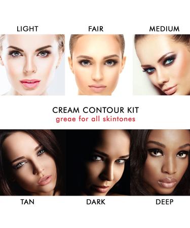 Youngfocus Cosmetics Cream Contour & Highlighting Makeup Kit | 8 Colors Vegan & Cruelty-Free Contouring Palette | Step-by-Step Guide Included - Buy Online on GoSupps.com