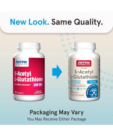 Jarrow Formulas S-Acetyl L-Glutathione 100 mg Tablets | 60 Count Dietary Supplement for Antioxidant Support & Detoxification | Non-GMO & Gluten Free - Buy Online on GoSupps.com