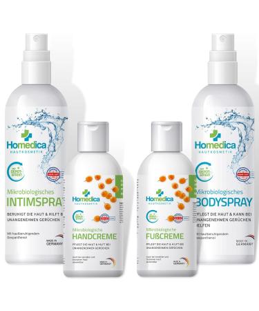 HOMEDICA Body care kit microbiological hand cream body lotion without unpleasant odours dermatologically tested vegan and made in Germany