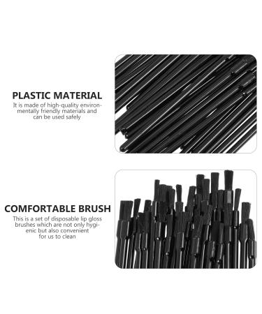 FOMIYES 100Pcs Flat Mouth Makeup Tools - Luster Eyebrow Brush Portable Lip Gloss Applicator & Mini Eyeshadow Brush - Black - Buy Online on GoSupps.com