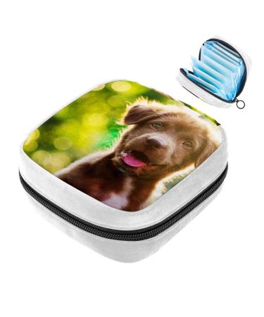 GIAPB Sanitary Napkin Storage Bag Period Bag Tampon Bag Makeup Bag Pad Pouch Brown Labrador Dog Color2233