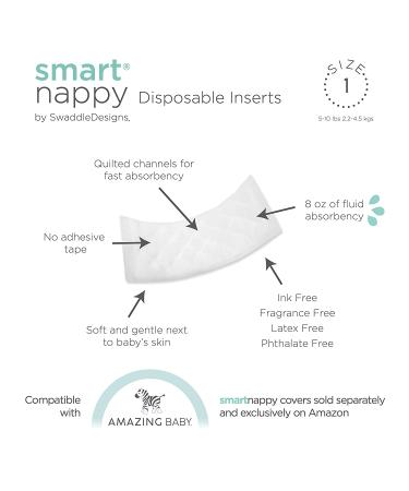 Amazing Baby SmartNappy Disposable Inserts 28 Count Size 1 5-10 lbs | Extra Absorbent Hybrid Diaper Cover | No Plastic Liner | Trial Pack - Buy Online on GoSupps.com