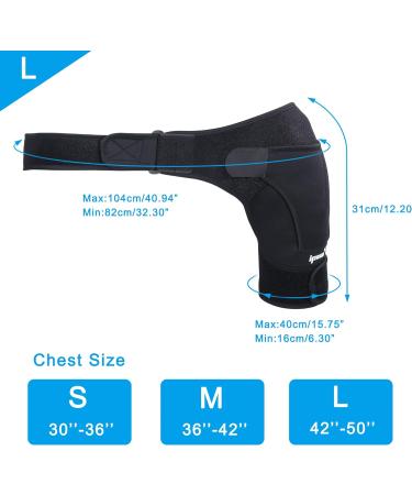 IPOW Adjustable Neoprene Shoulder Support Strap - Unisex Stability Bandage for Arthritic Shoulders & Luxation - Fits Left & Right - Buy Online on GoSupps.com