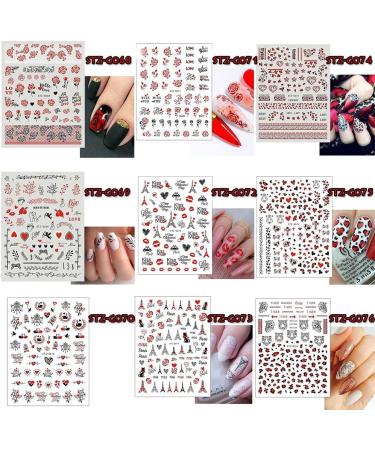 Manicure Cupid Cartoon Valentine Nail Art Stickers Love Heart 3D Decals Letters(STZ-G073) - Buy Online on GoSupps.com